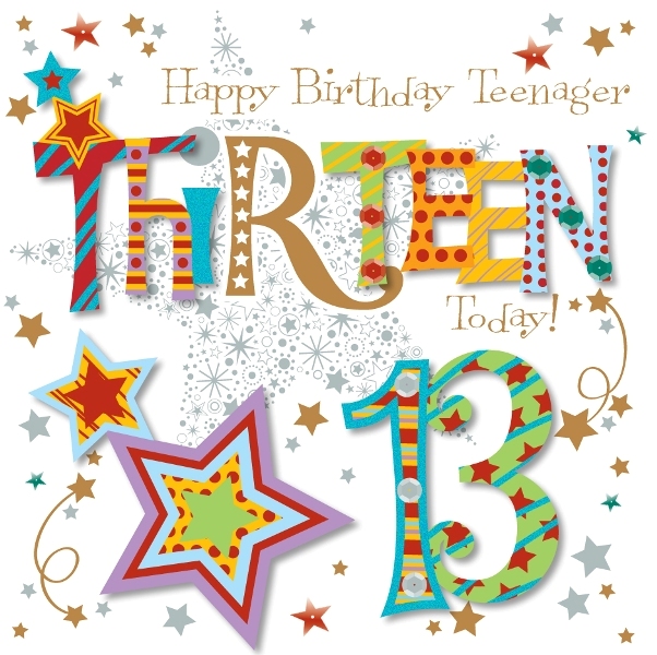 Free Printable Happy 13th Birthday Cards
